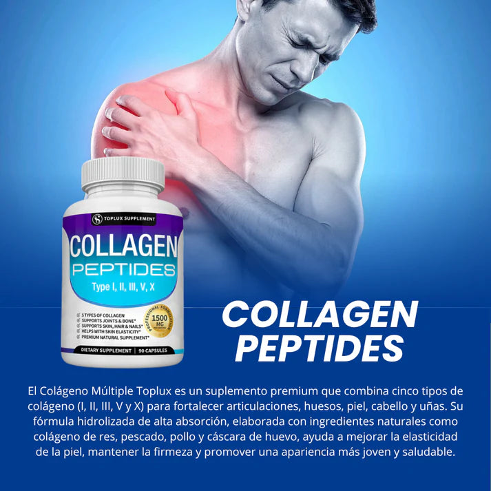 Colageno Premiun Ultra Toplux Nutrition™ - 60 Capsulas. Uñas, Pelo y Piel. Todo en Uno.