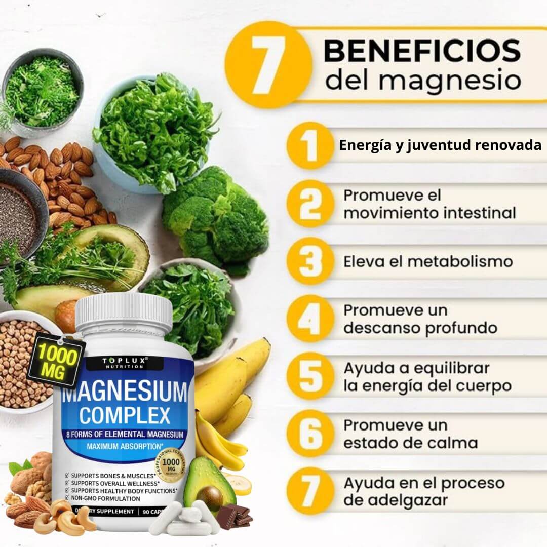 Magnesium Complex Toplux Nutrition™ (8 en 1) - Obsequio Gratis ✅