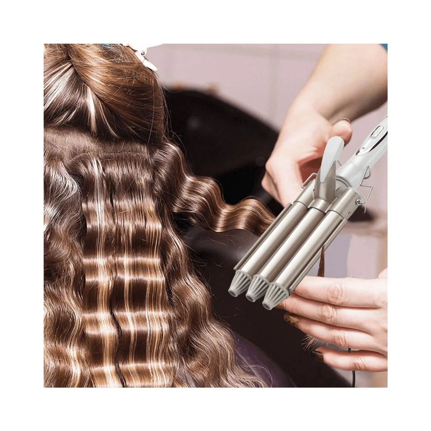 Oferta Especial: Plancha Ondas de Sirena Profesional + Protector Termico Lanosterin 110 ml.